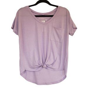 AERO Girlfriend tee size XS‎ tie front lavender New